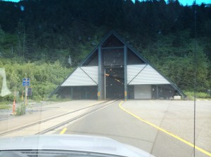 Entrance to Whittier tunnel.