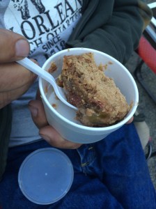 Tom's rhubarb crisp. 